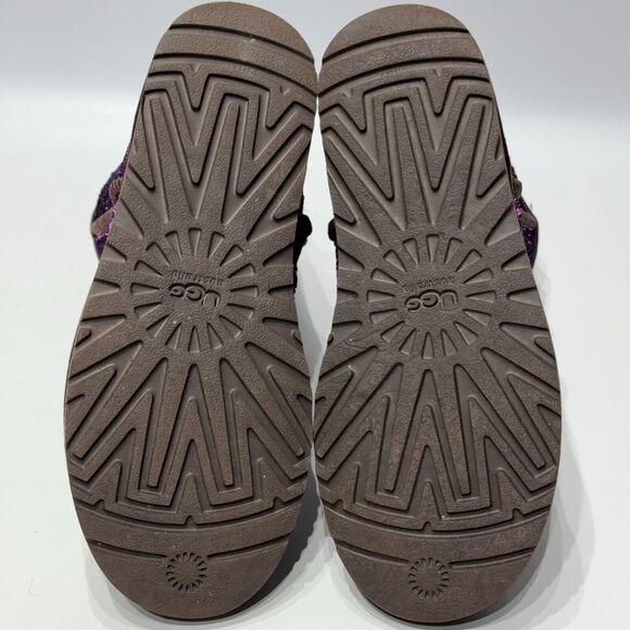 Ugg Australia Sequin Silver Purple Sparkle Winter Boot Women Size 7 Minimal Wear - Picture 7 of 11